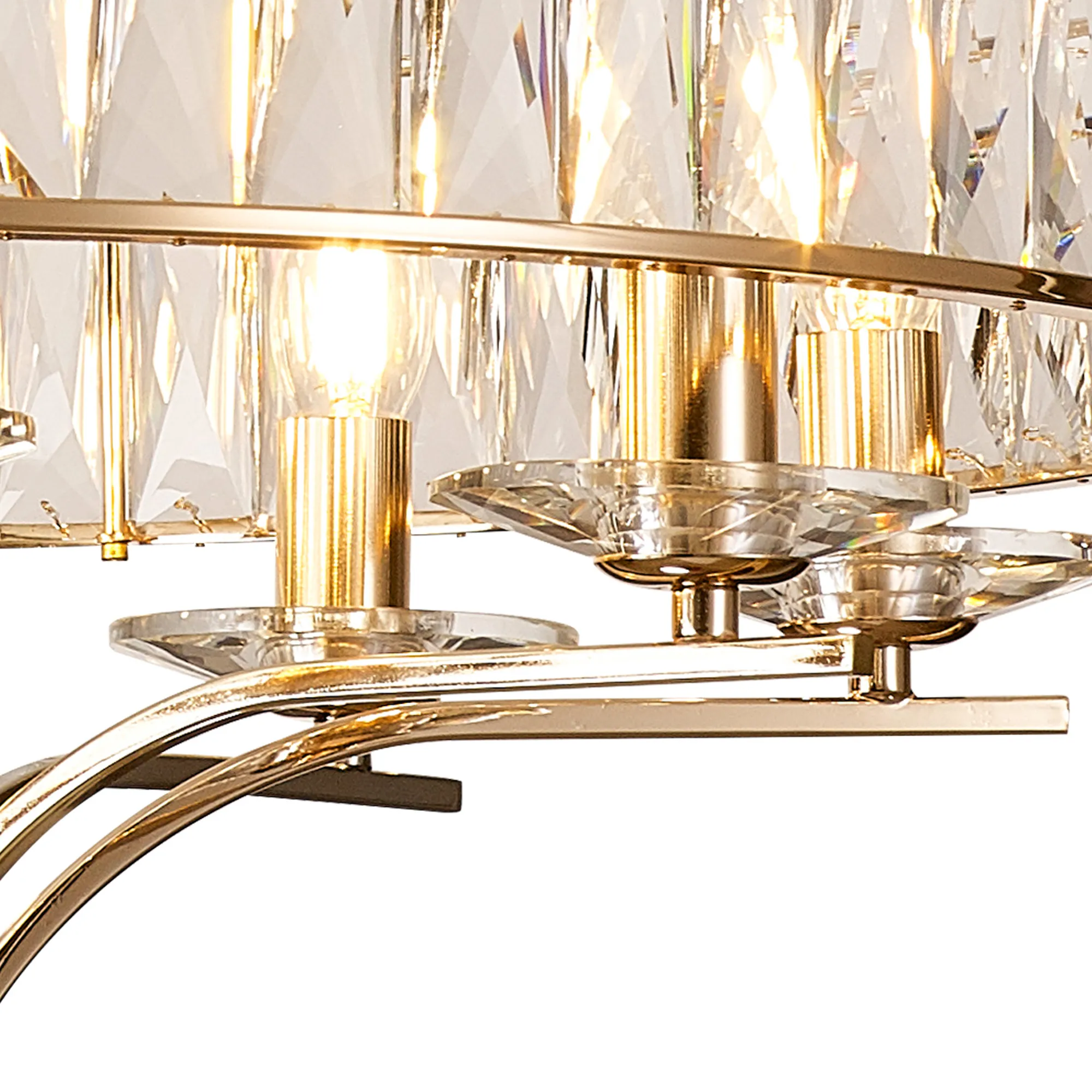 Vivienne Crystal Pendant/Semi Ceiling 8 Light French Gold IL31826  Diyas Vivienne French Gold